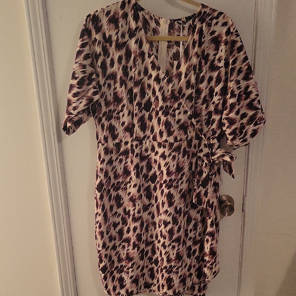Leopard Print Wrap Dress